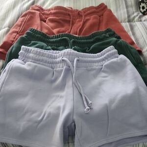 ZYIA Athletic Shorts Purple Green Elastic Waist